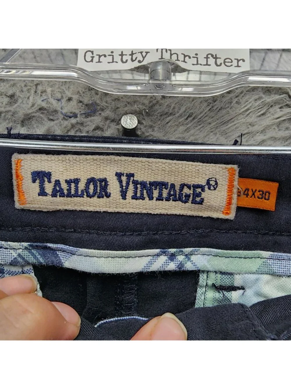 Tailor Vintage Pants Mens 34x30 Blue Stretch Mid Rise Classic Fit *NWT*